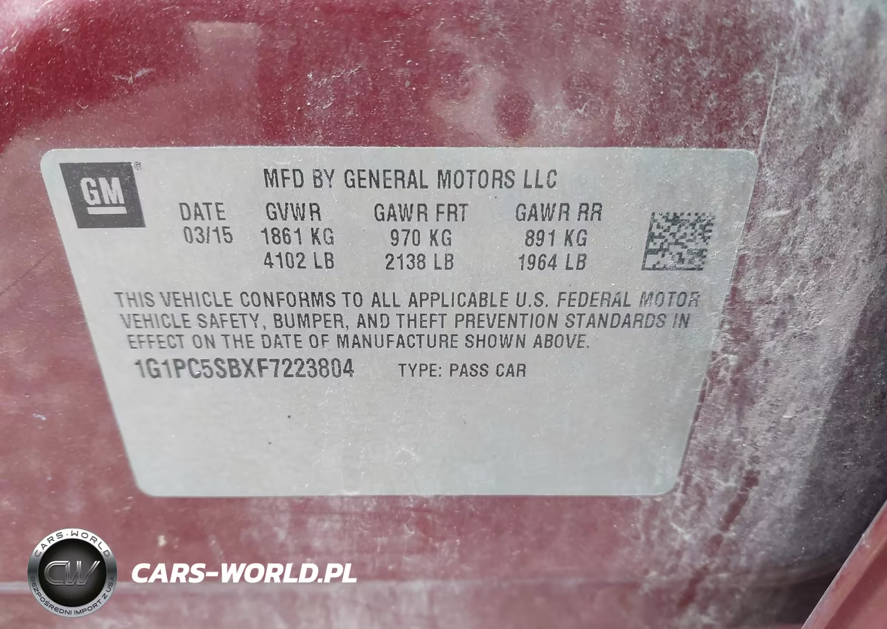 2015 Chevrolet Cruze 1Lt Auto VIN:1G1PC5SBXF7223804 - 9