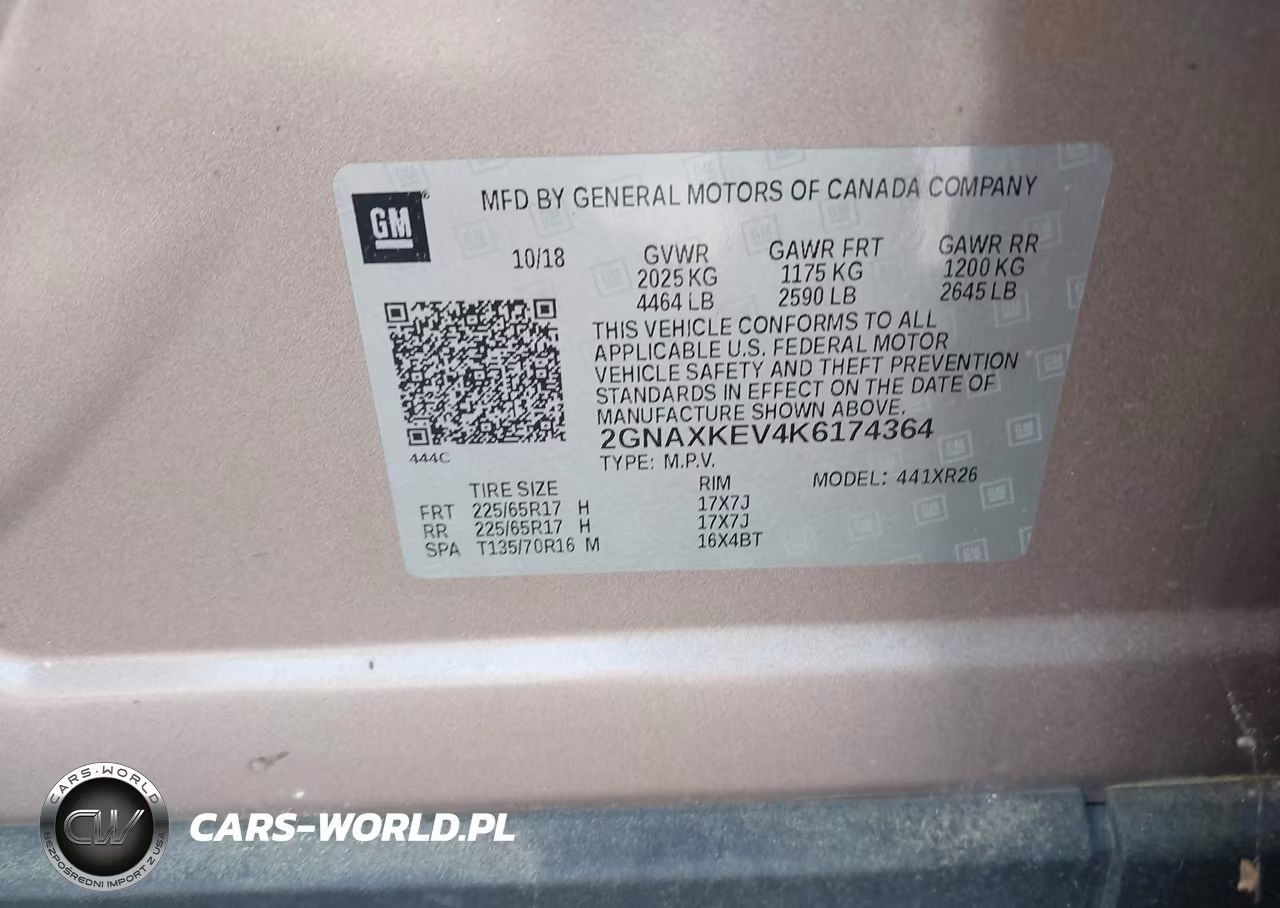 2019 Chevrolet Equinox Lt VIN:2GNAXKEV4K6174364 - 9