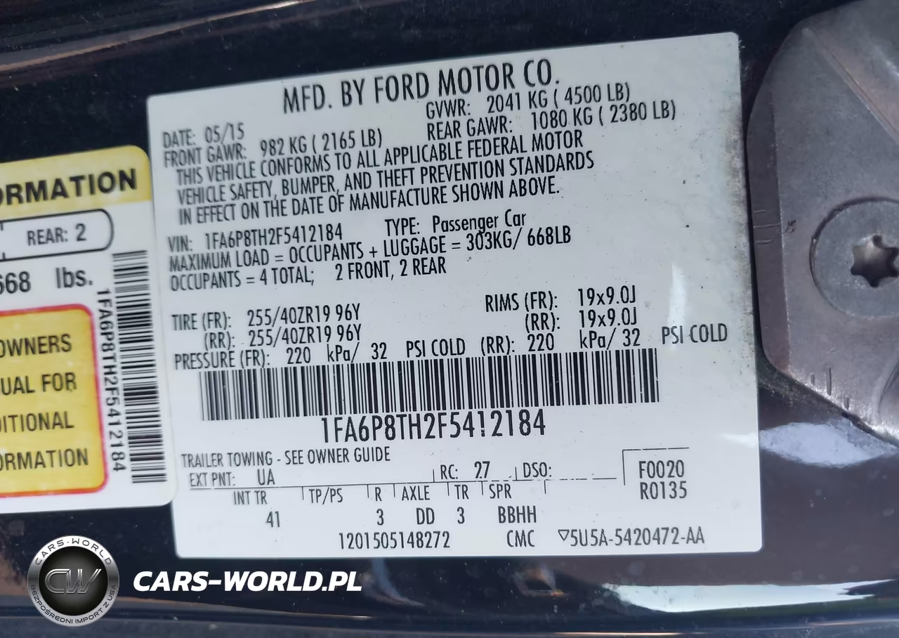 2015 Ford Mustang Ecoboost VIN:1FA6P8TH2F5412184 - 9