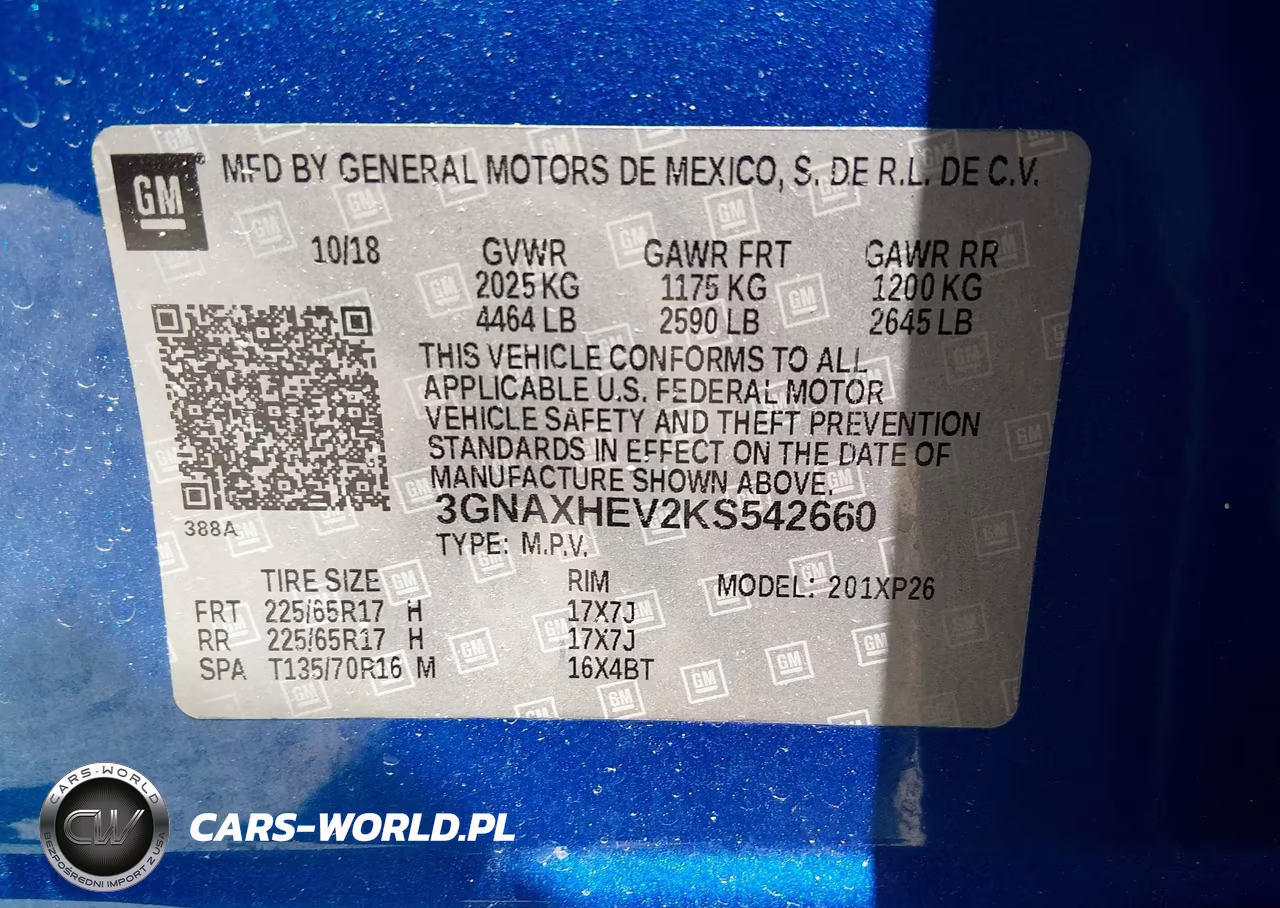 2019 Chevrolet Equinox Ls VIN:3GNAXHEV2KS542660 - 9
