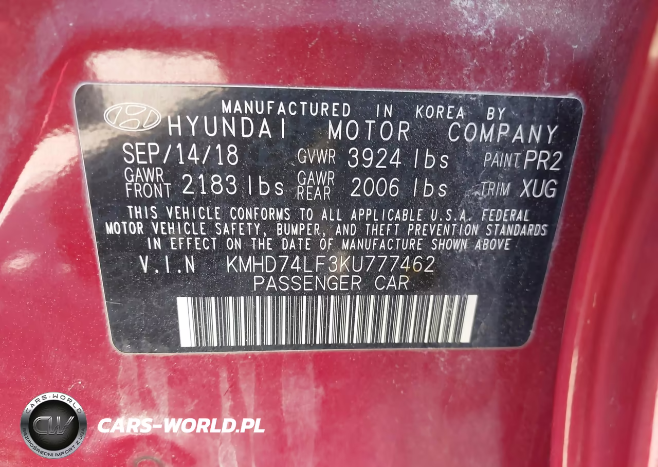 2019 Hyundai Elantra Se VIN:KMHD74LF3KU777462 - 9