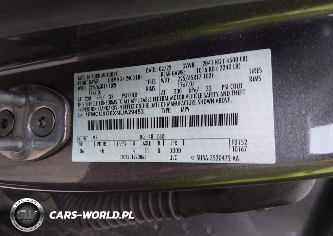2022 Ford Escape Se VIN:1FMCU9G6XNUA29453 - 9