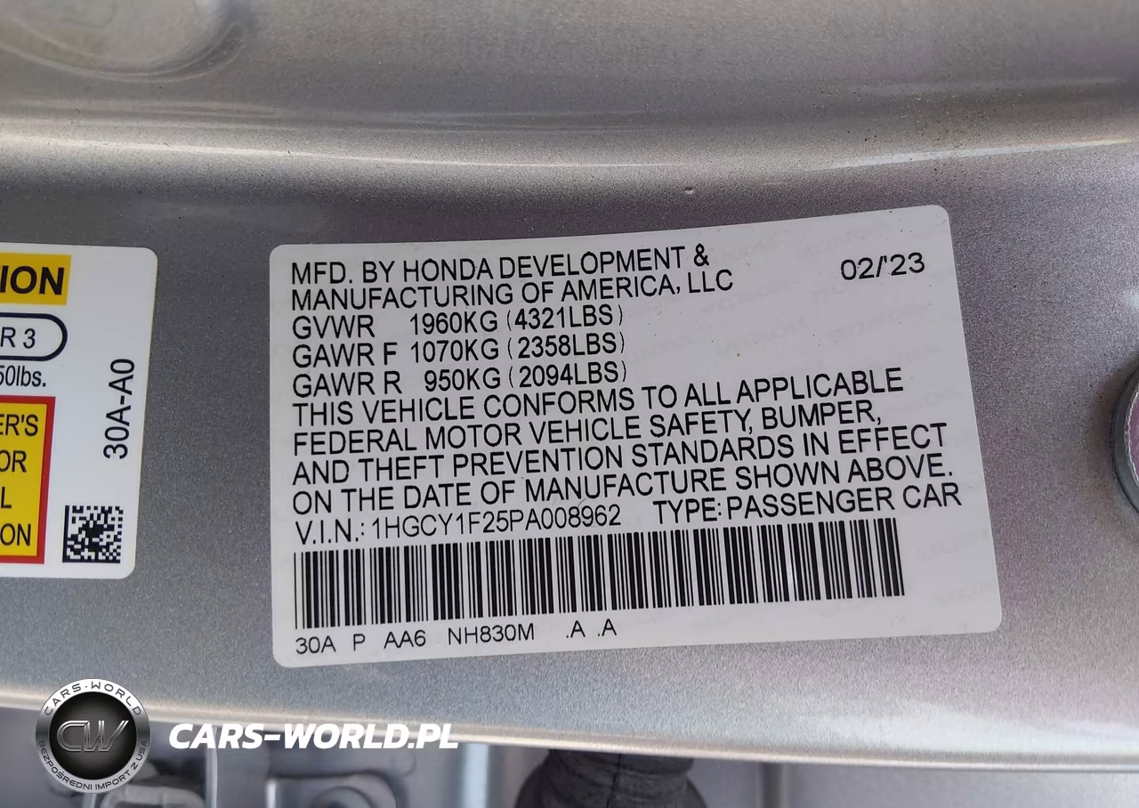 2023 Honda Accord Lx VIN:1HGCY1F25PA008962 - 9