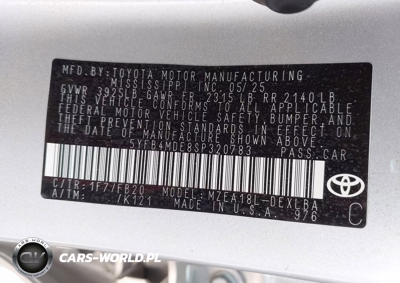 2025 Toyota Corolla Le VIN:5YFB4MDE8SP320783 - 9