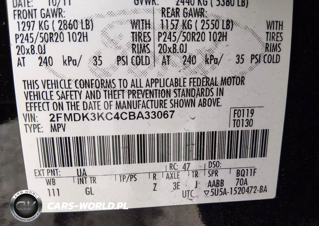 2012 Ford Edge Limited VIN:2FMDK3KC4CBA33067 - 9