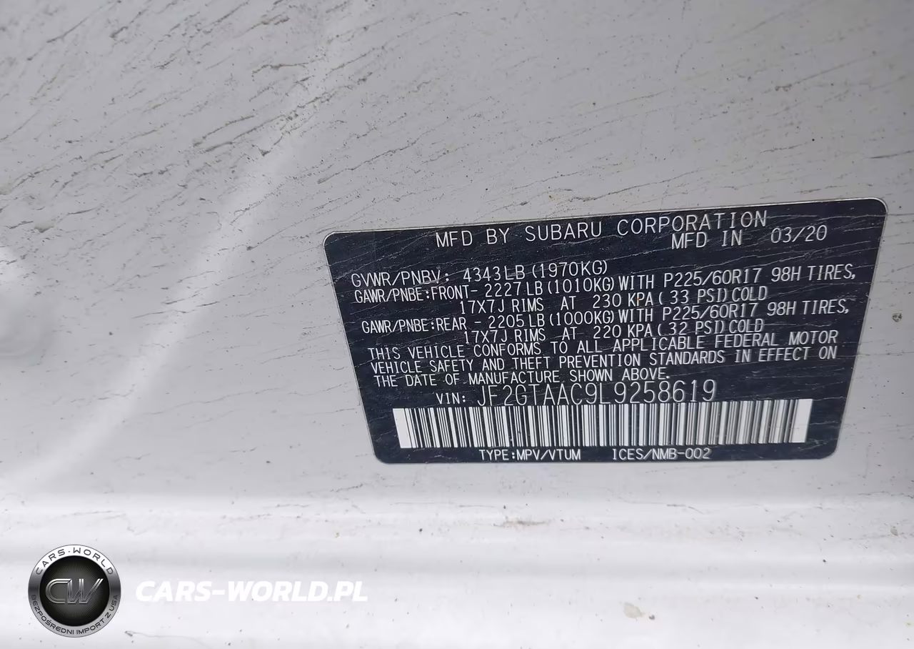 2020 Subaru Crosstrek VIN:JF2GTAAC9L9258619 - 9