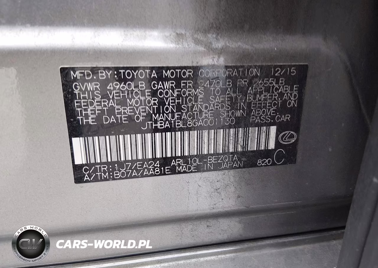 2016 Lexus Gs 200T VIN:JTHBA1BL8GA001130 - 9