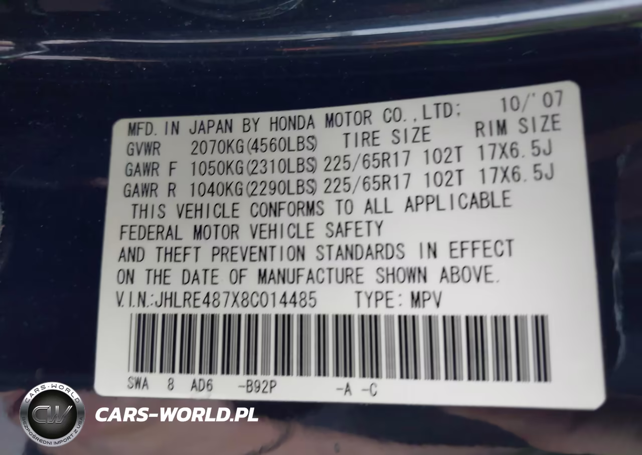 2008 Honda Cr-V Ex-L VIN:JHLRE487X8C014485 - 9