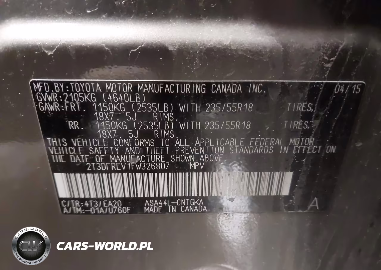 2015 Toyota Rav4 Limited VIN:2T3DFREV1FW326807 - 9