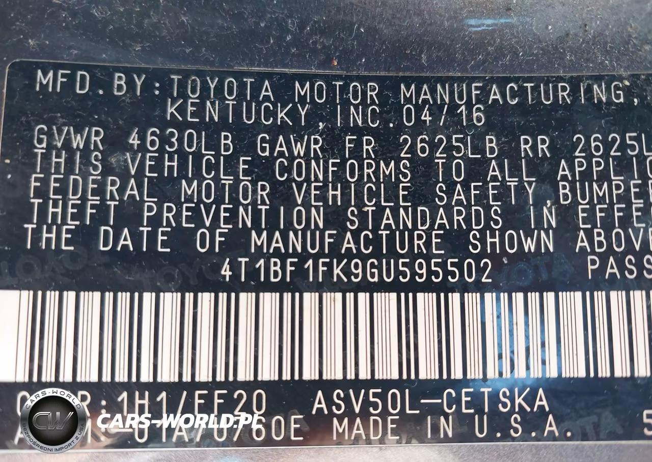 2016 Toyota Camry Se VIN:4T1BF1FK9GU595502 - 9