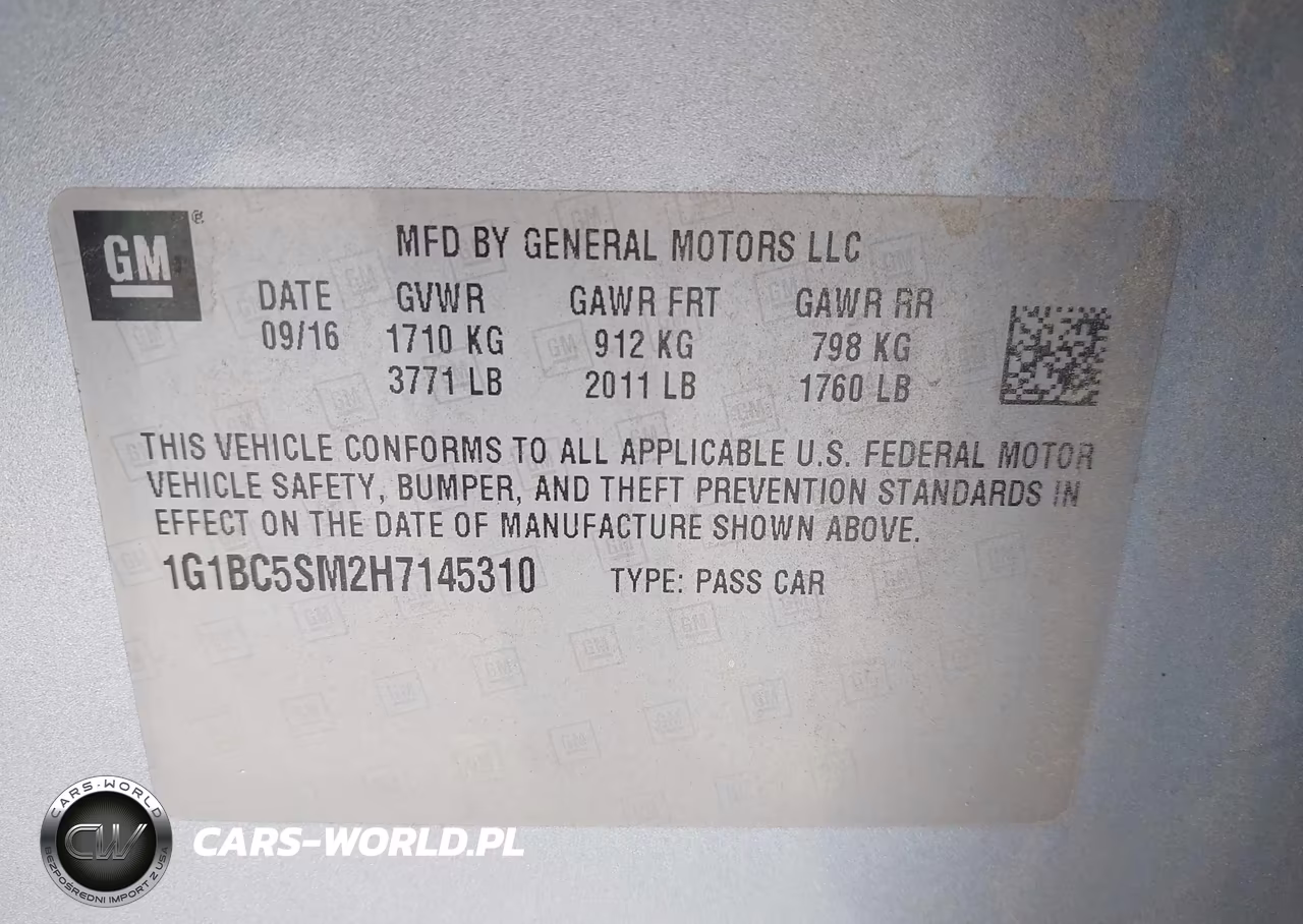 2017 Chevrolet Cruze Ls Auto VIN:1G1BC5SM2H7145310 - 9