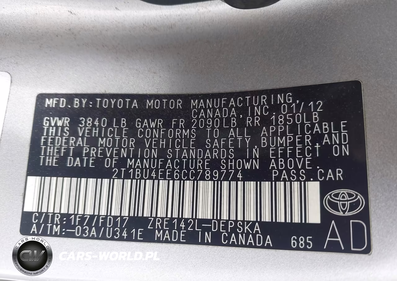 2012 Toyota Corolla S VIN:2T1BU4EE6CC789774 - 9