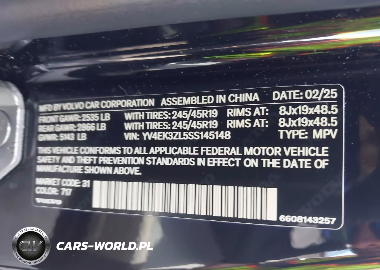 2025 Volvo Ex30 Ultra Twin Motor Performance, Fully Electric VIN:YV4EK3ZL5SS145148 - 9