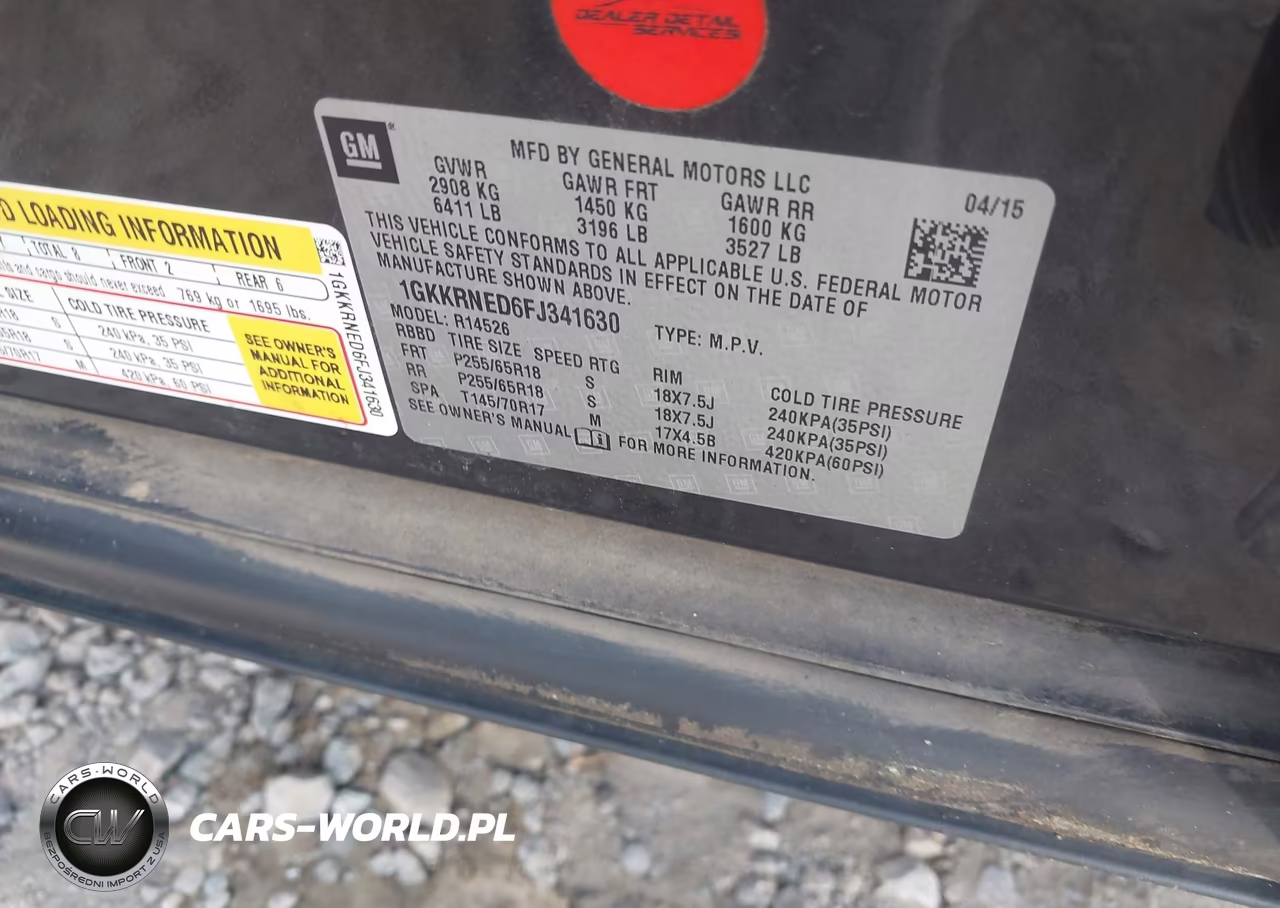 2015 GMC Acadia Sle-1 VIN:1GKKRNED6FJ341630 - 9