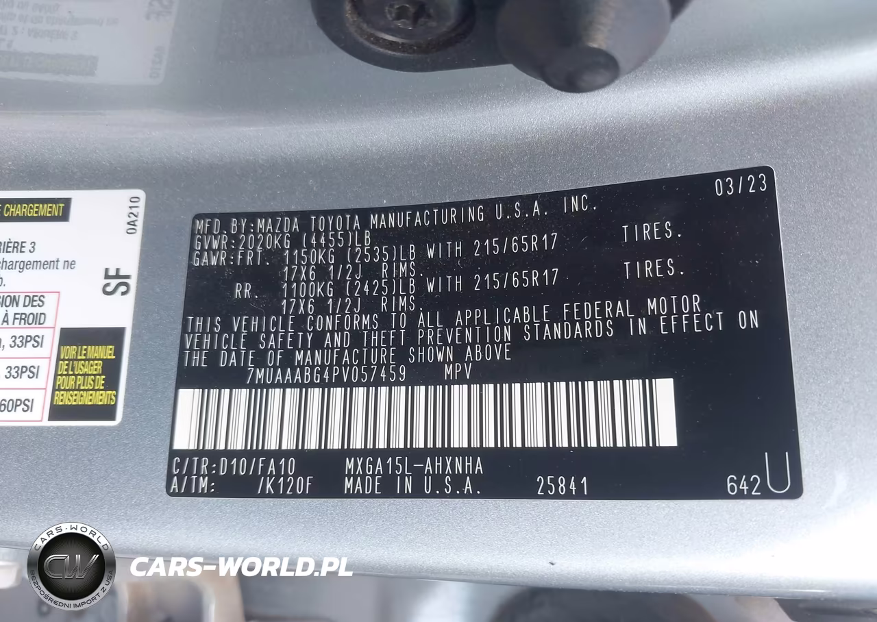 2023 Toyota Corolla Cross L VIN:7MUAAABG4PV057459 - 9