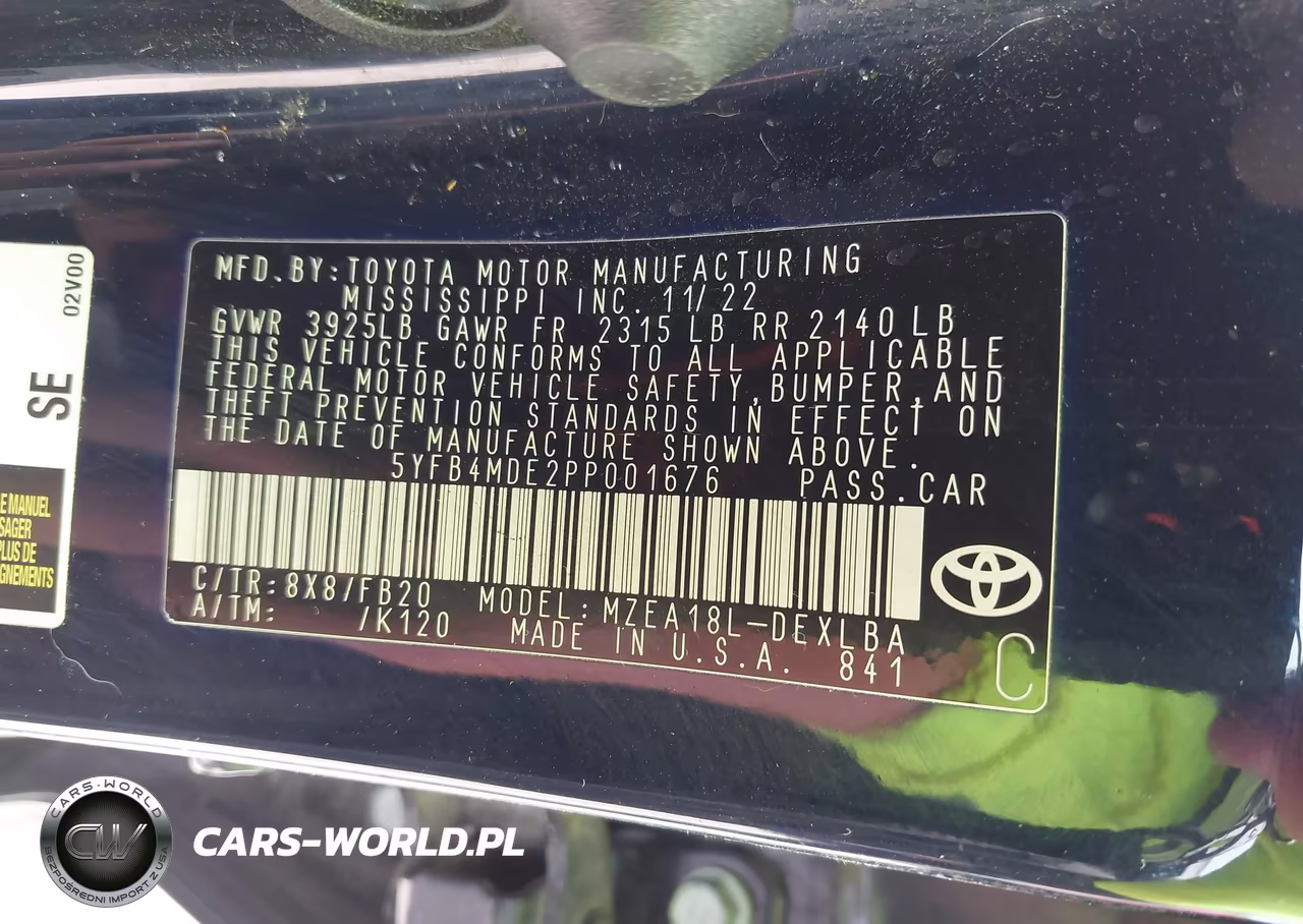 2023 Toyota Corolla Le VIN:5YFB4MDE2PP001676 - 9