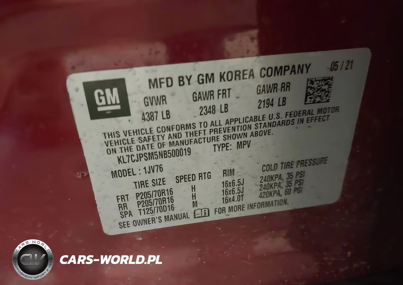 2022 Chevrolet Trax Awd Lt VIN:KL7CJPSM5NB500019 - 9