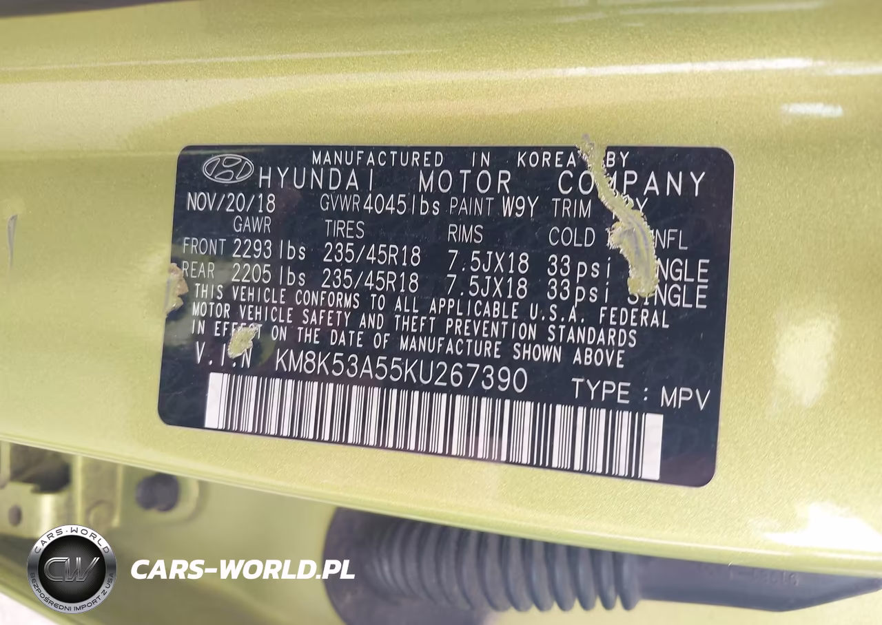 2019 Hyundai Kona Ultimate VIN:KM8K53A55KU267390 - 9