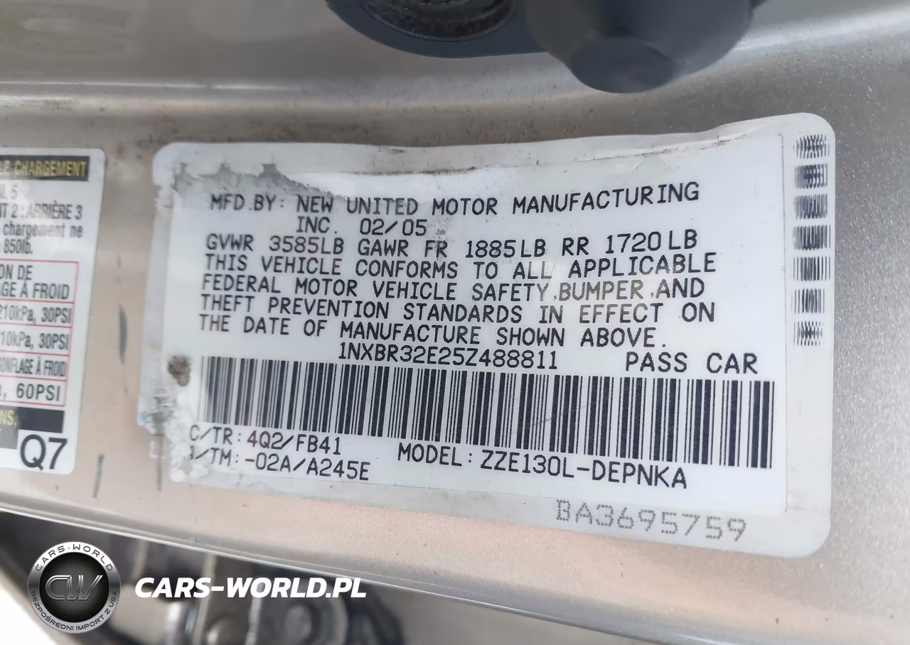 2005 Toyota Corolla Le VIN:1NXBR32E25Z488811 - 9