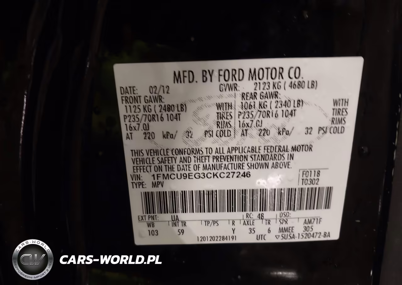 2012 Ford Escape Limited VIN:1FMCU9EG3CKC27246 - 9