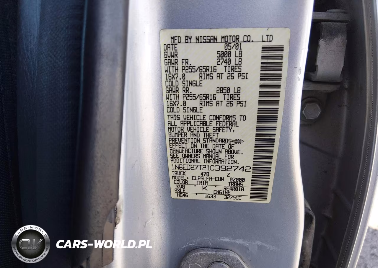 2001 Nissan Frontier Se-V6 VIN:1N6ED27T21C392742 - 9