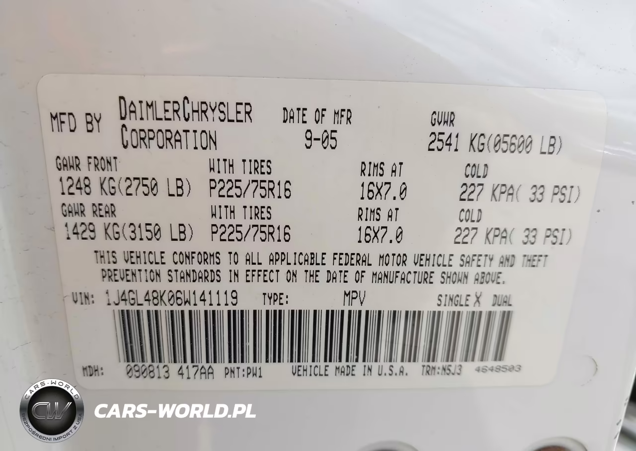 2006 Jeep Liberty Sport VIN:1J4GL48K06W141119 - 9