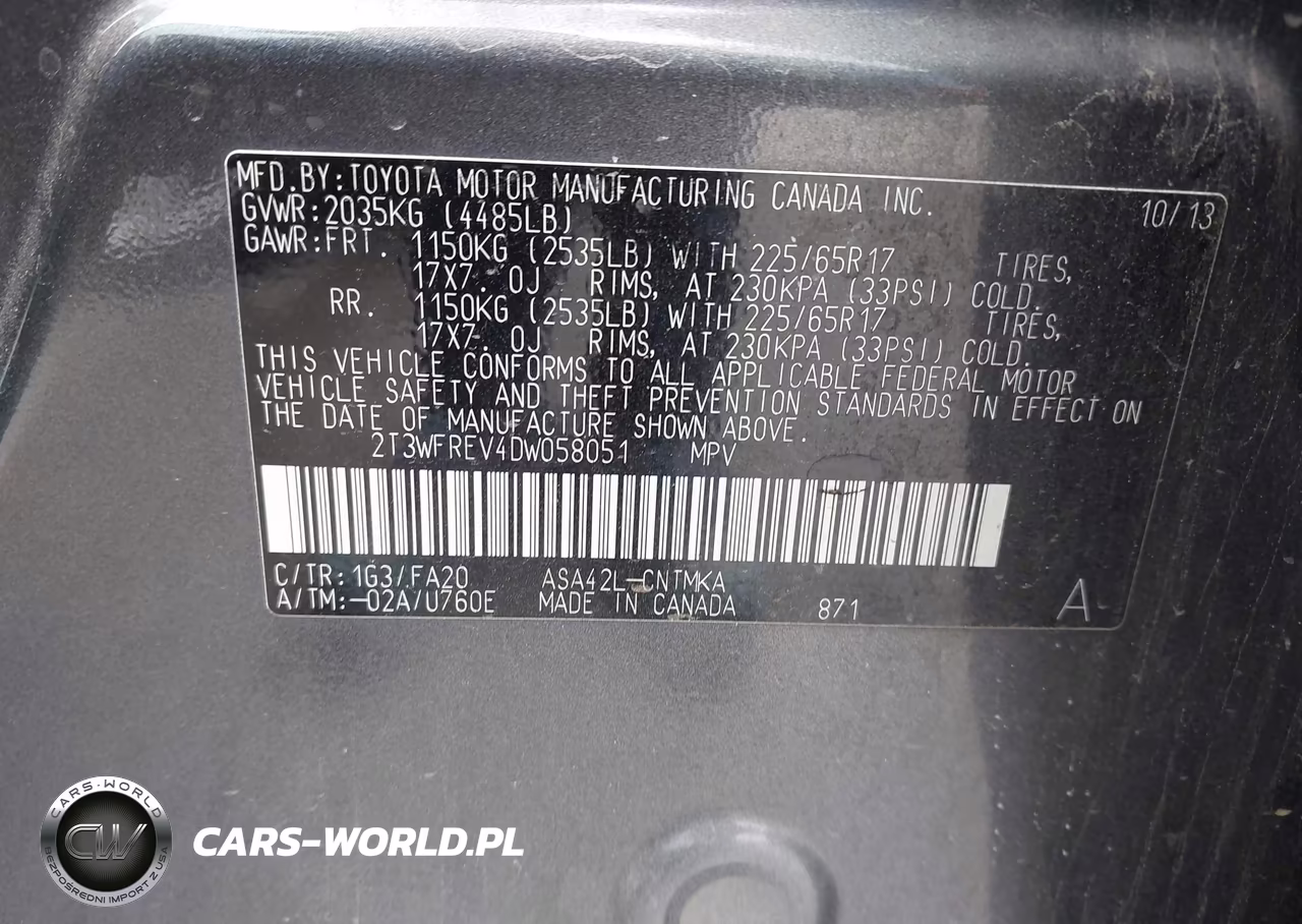 2013 Toyota Rav4 Xle VIN:2T3WFREV4DW058051 - 9
