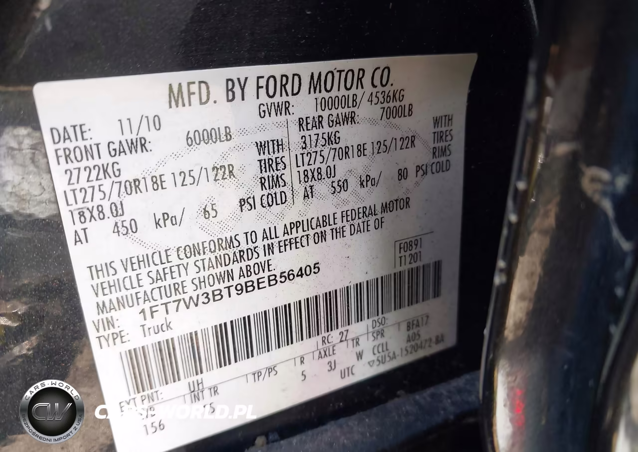 2011 Ford F-350 Xlt VIN:1FT7W3BT9BEB56405 - 9