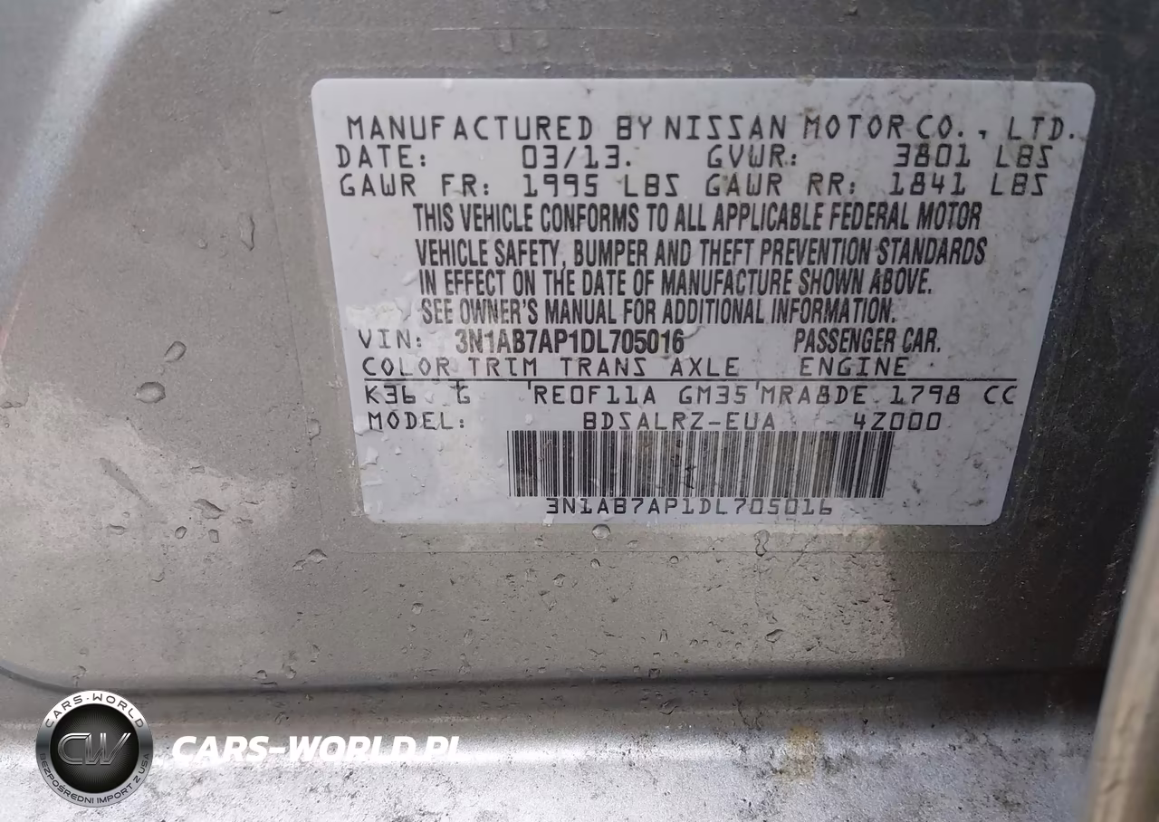 2013 Nissan Sentra Sr VIN:3N1AB7AP1DL705016 - 9