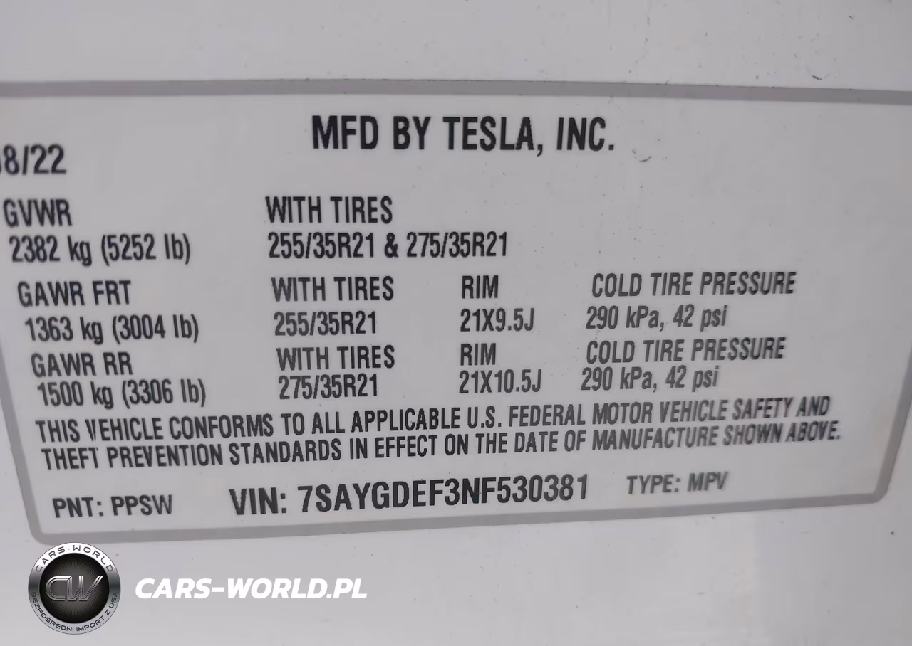 2022 Tesla Model Y Performance Dual Motor All-Wheel Drive VIN:7SAYGDEF3NF530381 - 9