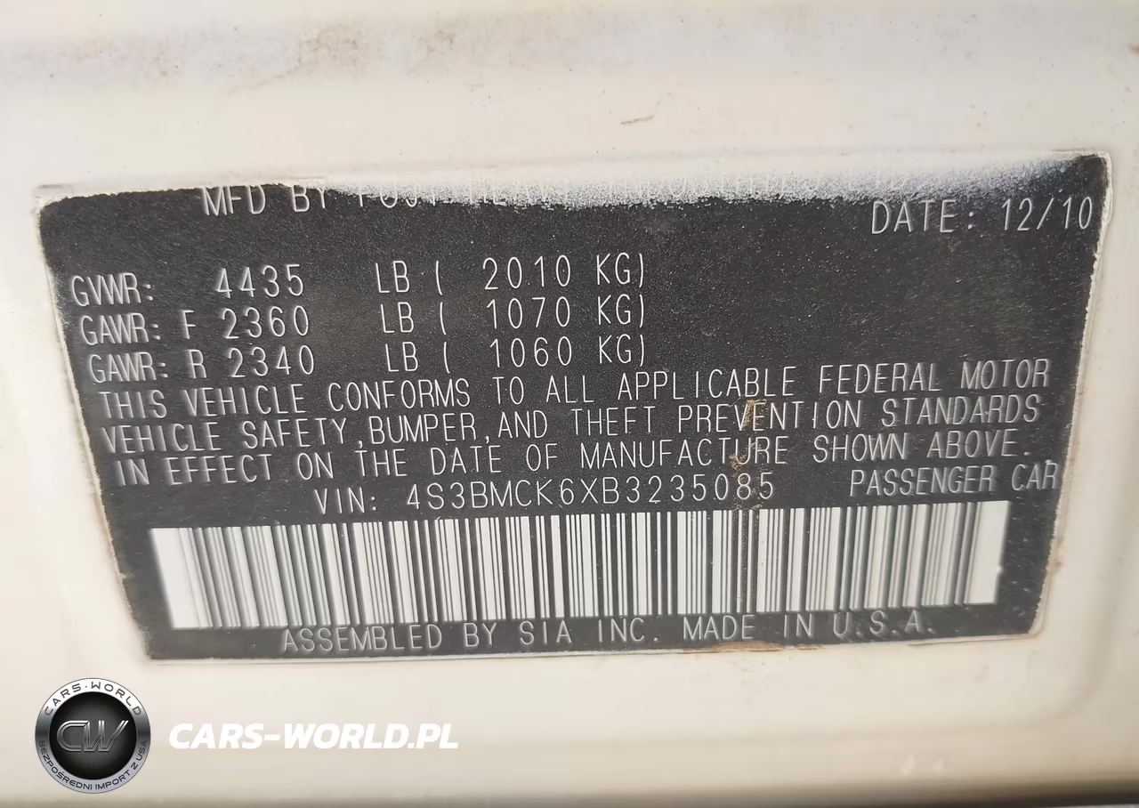 2011 Subaru Legacy 2.5I Limited VIN:4S3BMCK6XB3235085 - 9