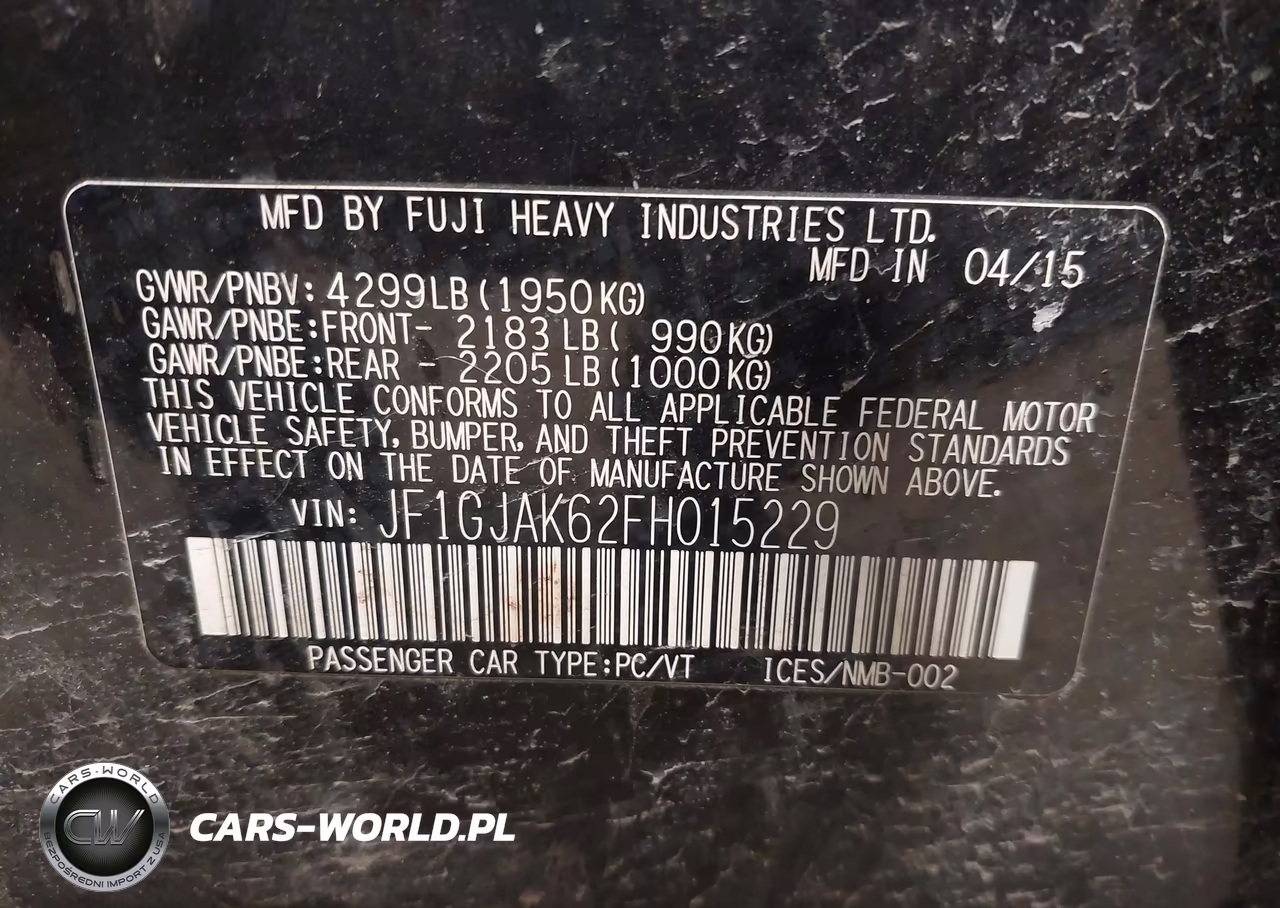 2015 Subaru Impreza 2.0I Premium VIN:JF1GJAK62FH015229 - 9
