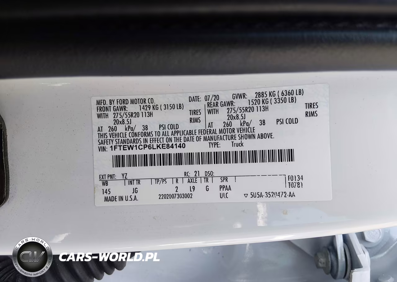 2020 Ford F-150 Xl VIN:1FTEW1CP6LKE84140 - 9