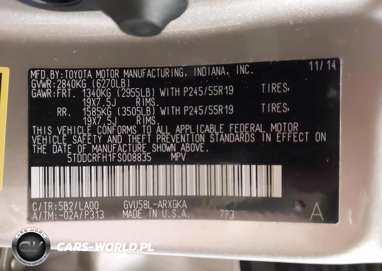 2015 Toyota Highlander Hybrid Limited Platinum V6 VIN:5TDDCRFH1FS008835 - 9