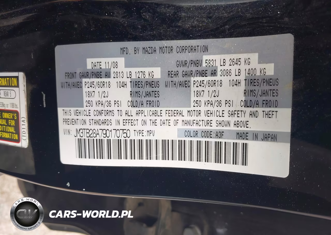 2009 Mazda Cx-9 Touring VIN:JM3TB28A790170750 - 9
