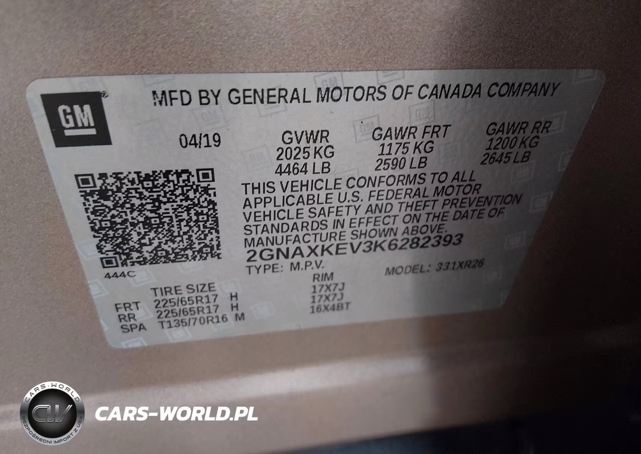 2019 Chevrolet Equinox Lt VIN:2GNAXKEV3K6282393 - 9
