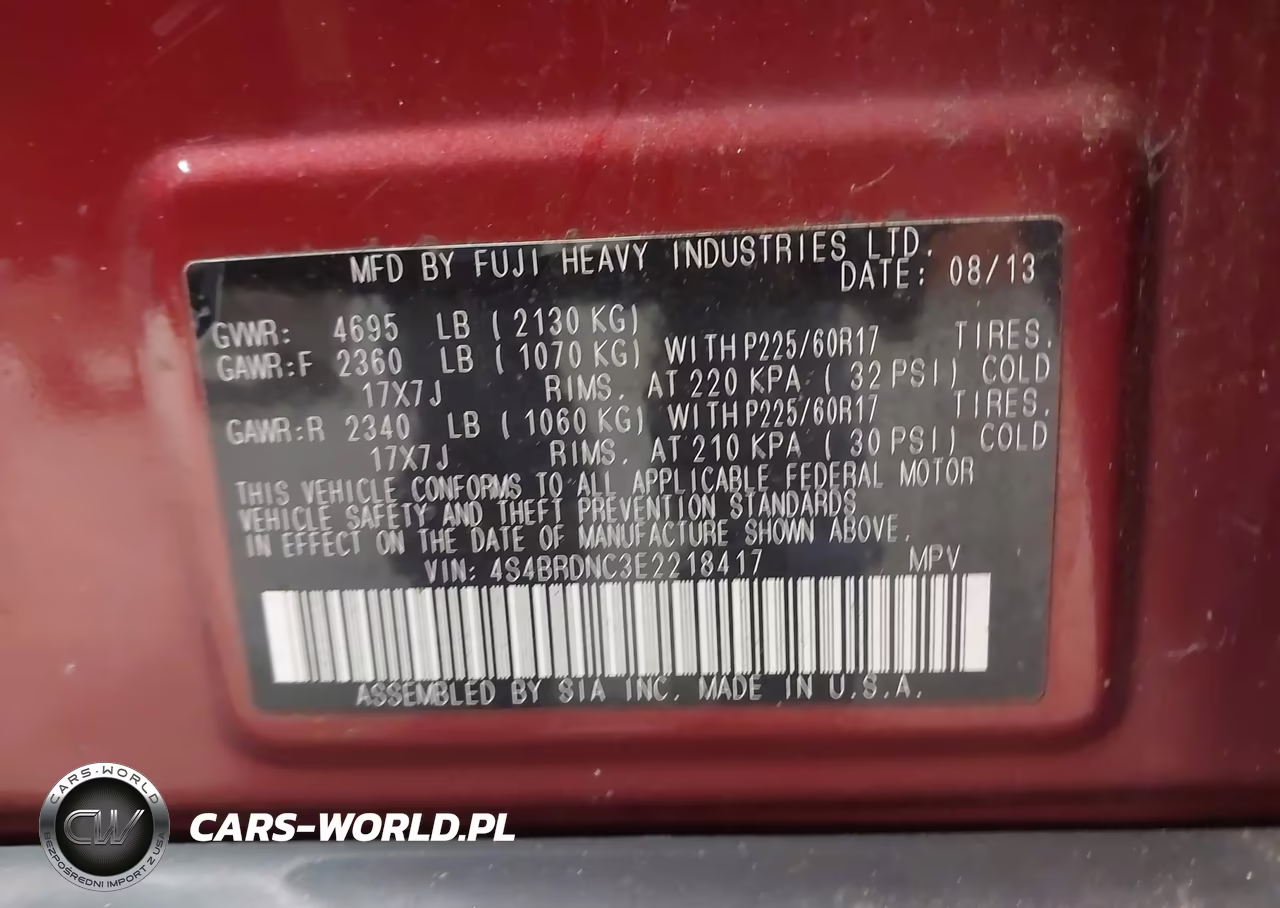 2014 Subaru Outback 3.6R Limited VIN:4S4BRDNC3E2218417 - 9