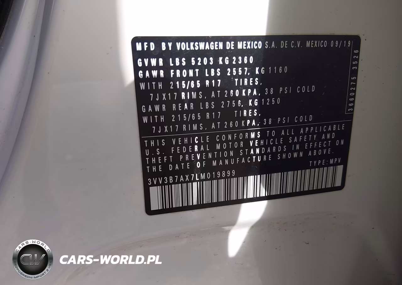 2020 Volkswagen Tiguan 2.0T Se-2.0T Se R-Line Black-2.0T Sel VIN:3VV3B7AX7LM019899 - 9