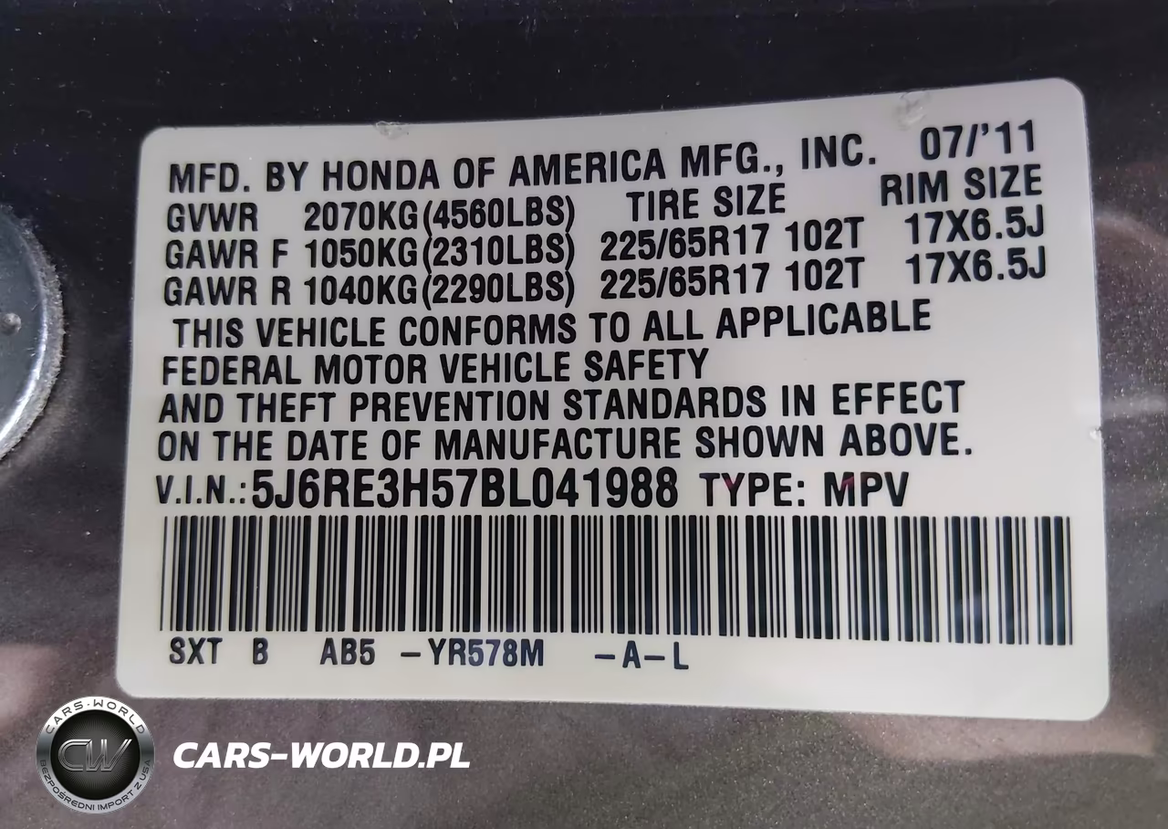 2011 Honda Cr-V Ex VIN:5J6RE3H57BL041988 - 9