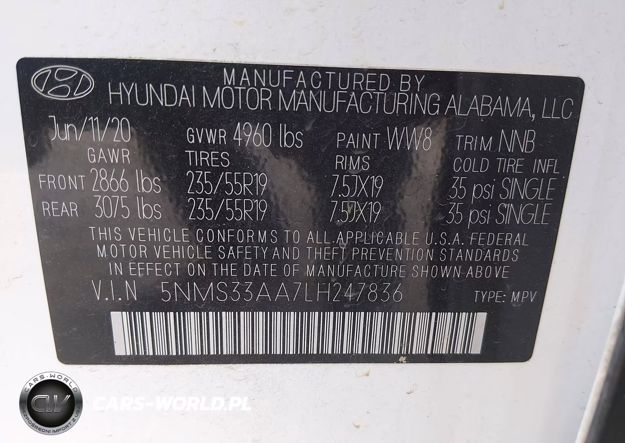 2020 Hyundai Santa Fe Sel 2.0T VIN:5NMS33AA7LH247836 - 9