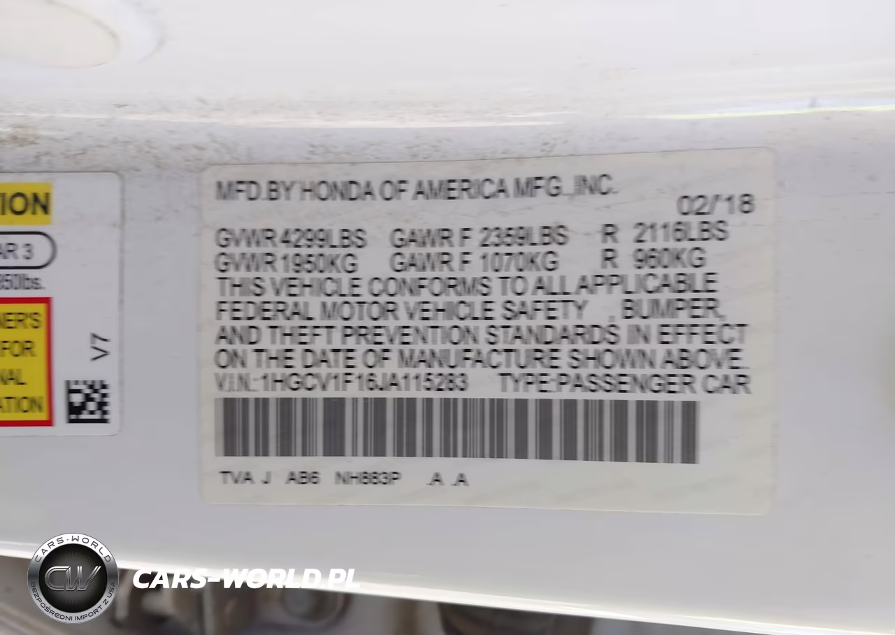 2018 Honda Accord Lx VIN:1HGCV1F16JA115283 - 9