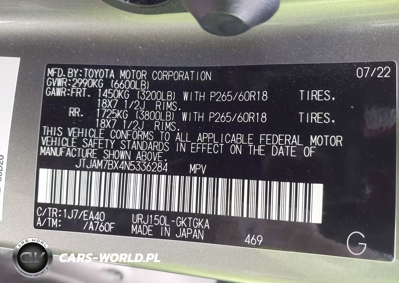 2022 Lexus Gx 460 Premium VIN:JTJAM7BX4N5336284 - 9