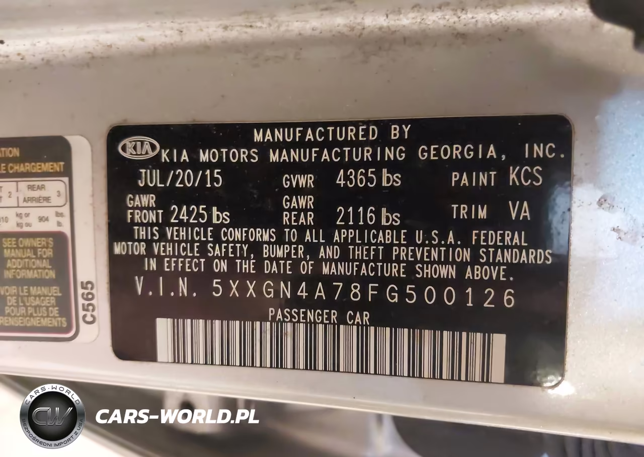 2015 Kia Optima Ex VIN:5XXGN4A78FG500126 - 9