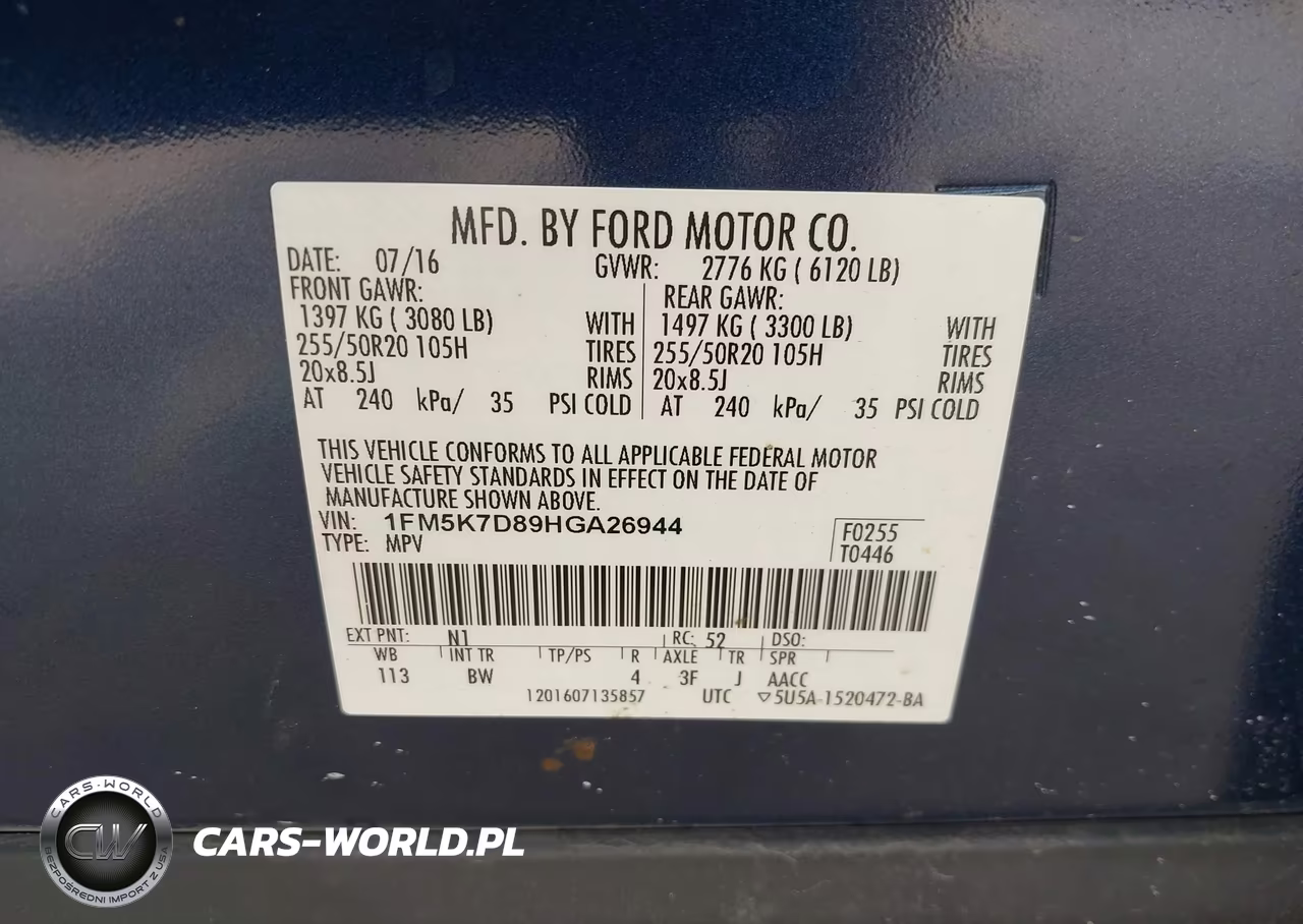 2017 Ford Explorer Xlt VIN:1FM5K7D89HGA26944 - 9