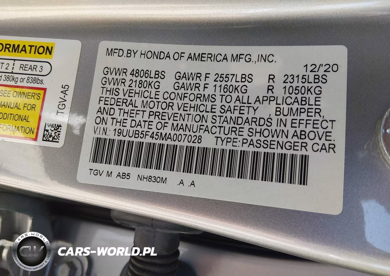 2021 Acura Tlx Technology Package VIN:19UUB5F45MA007028 - 9