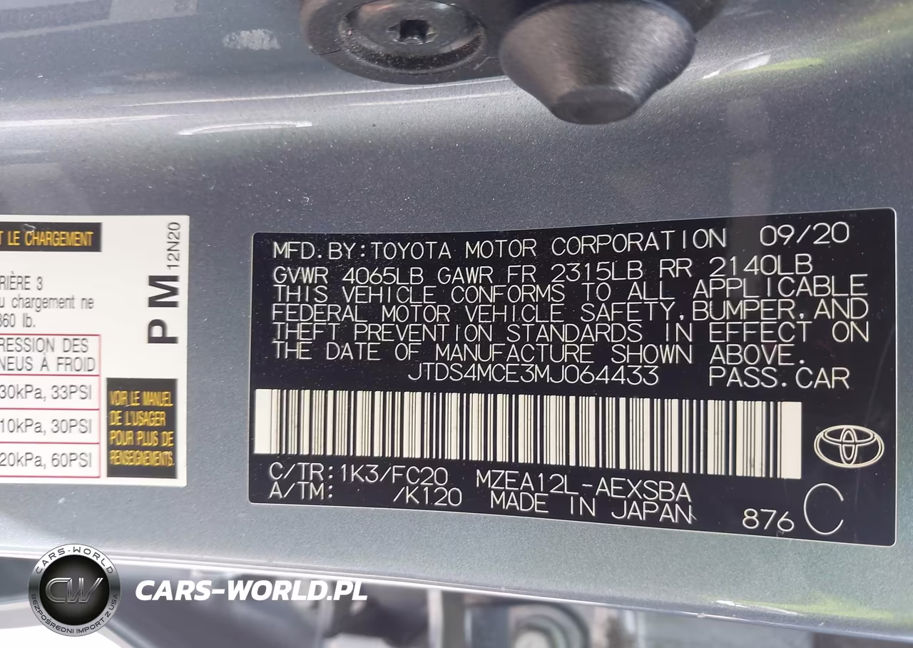 2021 Toyota Corolla Se VIN:JTDS4MCE3MJ064433 - 9