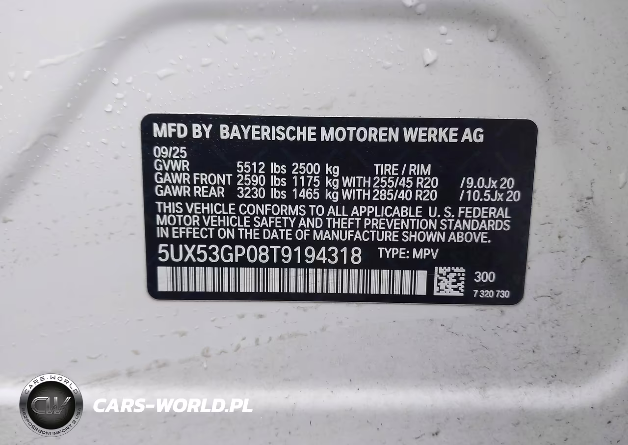 2026 BMW X3 30 xDrive VIN:5UX53GP08T9194318 - 9