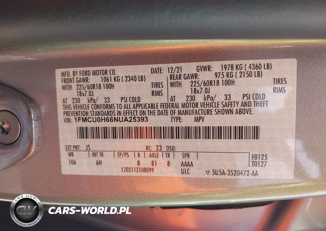 2022 Ford Escape Sel VIN:1FMCU0H66NUA25393 - 9