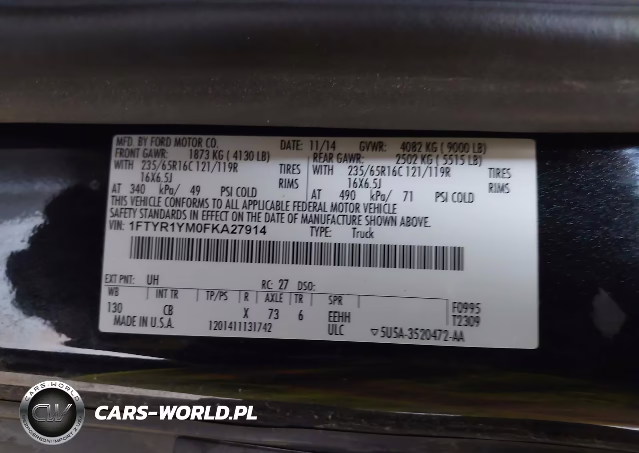 2015 Ford Transit-250 VIN:1FTYR1YM0FKA27914 - 9