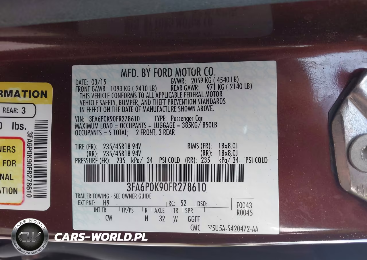 2015 Ford Fusion Titanium VIN:3FA6P0K90FR278610 - 9
